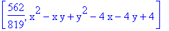 [562/819, x^2-x*y+y^2-4*x-4*y+4]